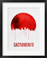 Framed Sacramento Skyline Red