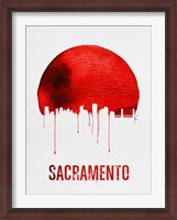 Framed Sacramento Skyline Red