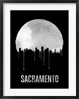 Framed Sacramento Skyline Black
