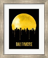 Framed Baltimore Skyline Yellow