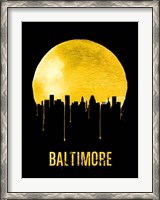 Framed Baltimore Skyline Yellow