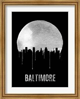 Framed Baltimore Skyline Black