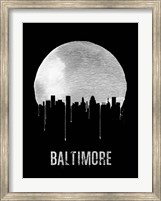 Framed Baltimore Skyline Black