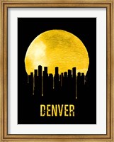 Framed Denver Skyline Yellow
