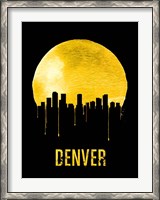 Framed Denver Skyline Yellow