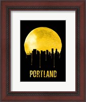 Framed Portland Skyline Yellow