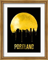 Framed Portland Skyline Yellow