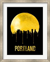 Framed Portland Skyline Yellow