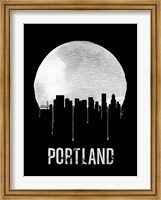 Framed Portland Skyline Black