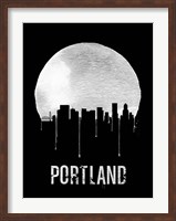 Framed Portland Skyline Black