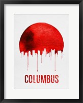Framed Columbus Skyline Red