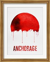 Framed Anchorage Skyline Red