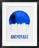Framed Anchorage Skyline Blue