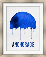 Framed Anchorage Skyline Blue