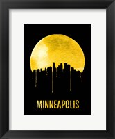 Framed Minneapolis Skyline Yellow