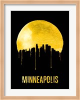 Framed Minneapolis Skyline Yellow
