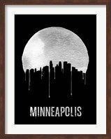Framed Minneapolis Skyline Black