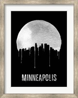 Framed Minneapolis Skyline Black