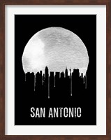 Framed San Antonio Skyline Black