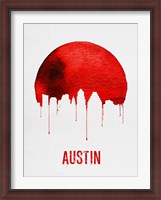 Framed Austin Skyline Red