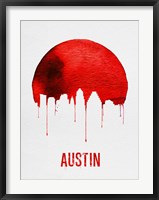 Framed Austin Skyline Red