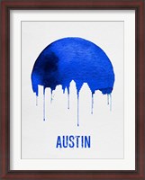 Framed Austin Skyline Blue