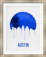 Framed Austin Skyline Blue