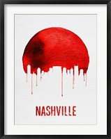 Framed Nashville Skyline Red