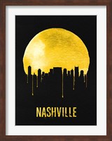 Framed Nashville Skyline Yellow