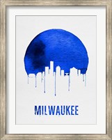 Framed Milwaukee Skyline Blue