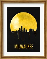 Framed Milwaukee Skyline Yellow