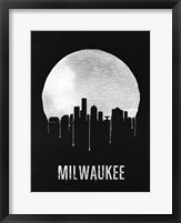 Framed Milwaukee Skyline Black