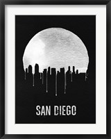 Framed San Diego Skyline Black
