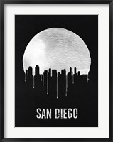 Framed San Diego Skyline Black