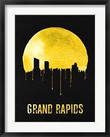 Framed Grand Rapids Skyline Yellow