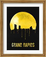 Framed Grand Rapids Skyline Yellow