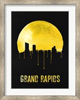 Framed Grand Rapids Skyline Yellow
