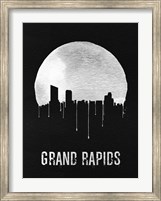 Framed Grand Rapids Skyline Black