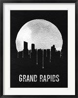 Framed Grand Rapids Skyline Black