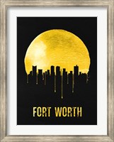 Framed Fort Worth Skyline Yellow