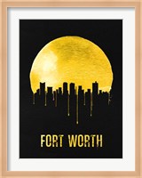 Framed Fort Worth Skyline Yellow