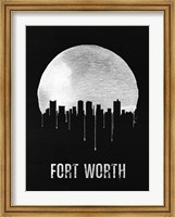 Framed Fort Worth Skyline Black
