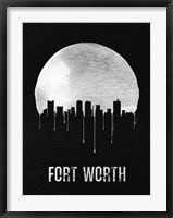 Framed Fort Worth Skyline Black