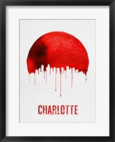 Framed Charlotte Skyline Red