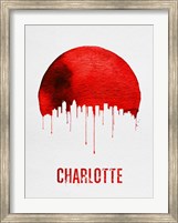 Framed Charlotte Skyline Red