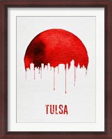 Framed Tulsa Skyline Red