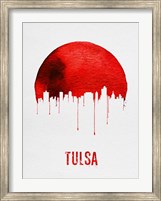 Framed Tulsa Skyline Red