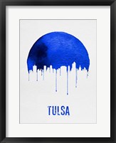 Framed Tulsa Skyline Blue