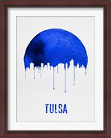 Framed Tulsa Skyline Blue