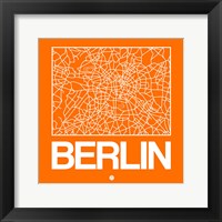 Framed Orange Map of Berlin